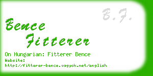 bence fitterer business card